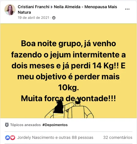 Cristiani: 2 meses de jejum intermitente, 14kg a menos