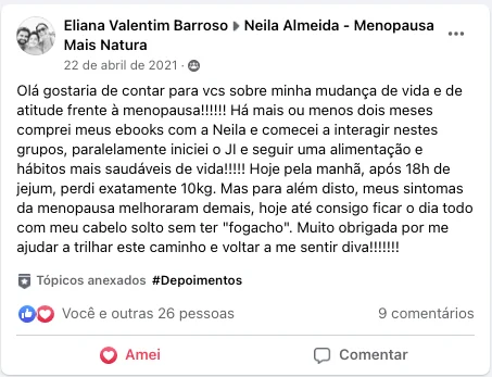 Eliana: 10kg a menos e sintomas da menopausa melhoraram